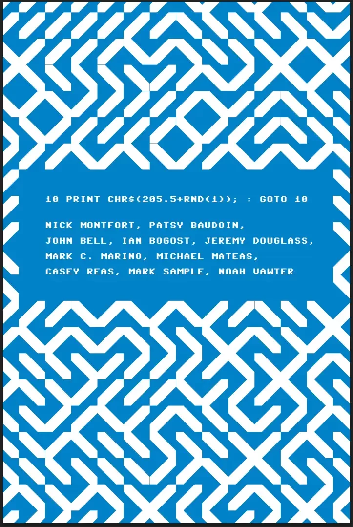 10 PRINT CHR$(205.5+RND(1)); : GOTO 10